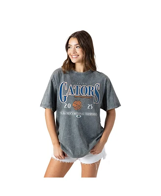 Gameday Couture Women's Gray Florida Gators 2025 Ncaa Men's Basketball National Champions Oversized Snow Wash T-Shirt