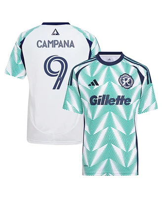 Adidas Big Boys and Girls Leonardo Campana White New England Revolution 2025 Eastern Pine x Flag of Replica Player Jersey