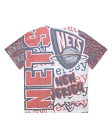 Mitchell & Ness Men's White New Jersey Nets Jumbotron 2.0 Sublimated T-Shirt