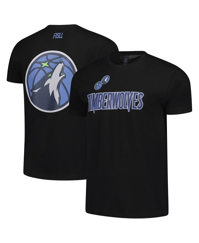 Fisll Men's and Women's Black Minnesota Timberwolves Oversize Logo T-Shirt