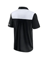 Fanatics Men's Black/White Las Vegas Raiders Color Block Polo Shirt