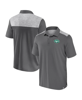 Fanatics Men's Gray New York Jets Long Shot Polo Shirt