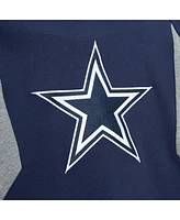Mitchell & Ness Men's Navy Dallas Cowboys Color Blocked Fleece 2.0 Pullover Hoodie