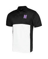 Under Armour Men's Black/White Northwestern Wildcats Green Blocked Polo Performance Polo Shirt