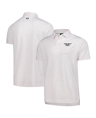 FootJoy Men's White Genesis Invitational ProDry Bounce Print Stretch Pique Polo Shirt