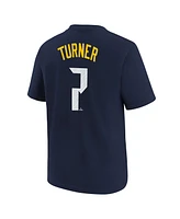 Nike Big Boys and Girls Trea Turner Navy Philadelphia Phillies Fuse City Connect Name Number T-Shirt