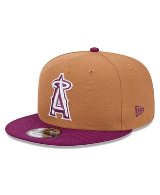 New Era Men's Brown/Purple Los Angeles Angels Color Pack Two-Tone 9FIFTY Snapback Hat