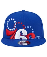 New Era Men's Royal Philadelphia 76ers Sport Night Team Shadow 9FIFTY Snapback Hat