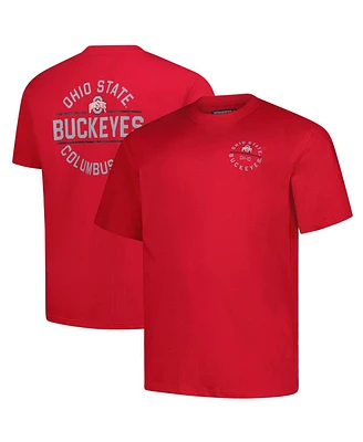 Fanatics Men's Scarlet Ohio State Buckeyes Big Tall Fast Break 2 Hit T-Shirt
