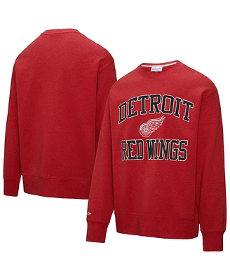 Mitchell & Ness Men's Red Detroit Wings Playoff Win Fleece Pullover Sweatshirt