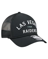 New Era Men's Black Las Vegas Raiders Active Minimalist M-Crown A-Frame 9FORTY Adjustable Hat