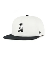 '47 Brand Men's White/Black Los Angeles Angels Foundation Captain Snapback Hat
