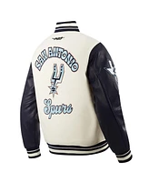 Pro Standard Men's Cream San Antonio Spurs 2024/25 City Edition Wool Varsity Full-Zip Jacket
