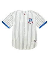 Mitchell & Ness Men's Cream New England Patriots Final Seconds Vintage Logo Mesh Button-Up Shirt
