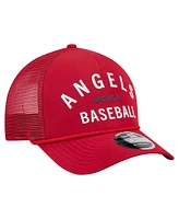 New Era Men's Red Los Angeles Angels Minimalist 9FORTY A-Frame Adjustable Hat