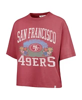 '47 Brand Women's Light Red San Francisco 49ers Florentina Montauk Cropped T-Shirt