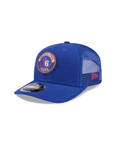 New Era Men's Blue Philadelphia 76ers Victory Grove Circle Patch 9SEVENTY Adjustable Hat