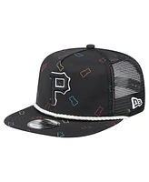 New Era Men's Black Pittsburgh Pirates Gummy Golfer Trucker Adjustable Hat
