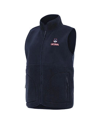 Antigua Women's Navy UConn Huskies Nostalgic Full-Zip Vest