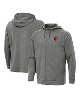 Antigua Men's Heather Black Indiana Hoosiers Effortless Full Zip Hoodie