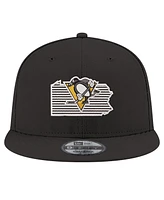 New Era Men's Black Pittsburgh Penguins State Pride 9FIFTY Snapback Hat