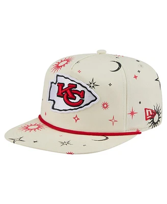 New Era Men's Cream Kansas City Chiefs Celestial Golfer Adjustable Hat