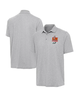 Antigua Men's Heather Gray Philadelphia Eagles Super Bowl Lix Champions Par 3 Polo Shirt