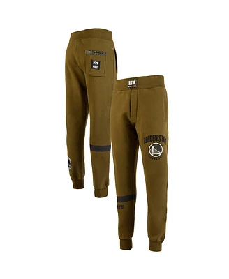 Two Hype x Nba Men's Olive Golden State Warriors Culture Hoops Collection Premium Jogger Pants