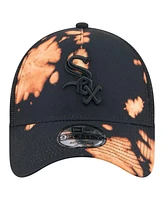 New Era Men's Black Chicago White Sox Bleached A-Frame 9FORTY Adjustable Hat