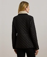 Lauren Ralph Women's Faux-Sherpa-Collar Quilted Coat