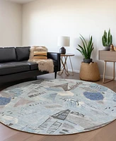 Addison Chantille Machine Washable ACN1579 8'x8' Round Area Rug