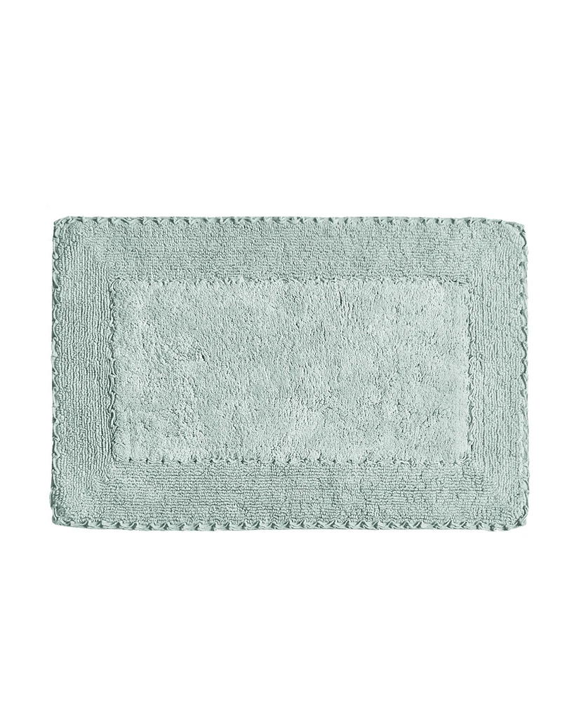 Laura Ashley Cotton Ruffled Bath Rug, 27" x 45"