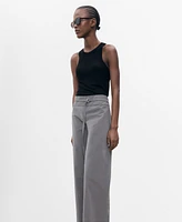 Mango Women's Fine Belt Straight Pants