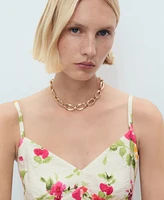 Mango Women's Floral Print Flared Dress