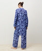 Mango Women's Cotton Two-Tone Printed Tunic Pajama Top