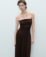 Mango Women's Combined Strapless Dress