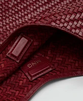 Mango Women's Braided Leather Shoulder Bag