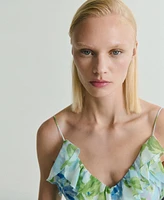 Mango Women's Ruffled Floral Print Dress