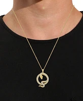 Men's Diamond Coiled Snake 22" Pendant Necklace (1/2 ct. t.w.) in Gold-Plated Sterling Silver