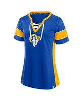 Fanatics Women's Royal Los Angeles Rams Athena Lace-Up Top