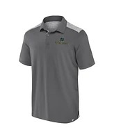 Fanatics Men's Gray Notre Dame Fighting Irish Iconic Brushed Blocked Polo Shirt