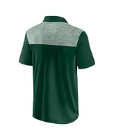 Fanatics Men's Hunter Green Milwaukee Bucks Iconic Brushed Blocked Polo Shirt