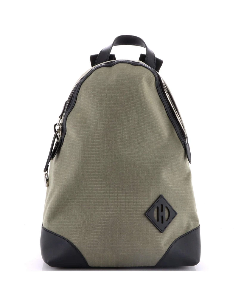 Pre-Owned Hermes Allback Backpack Bivouac Toile with Leather