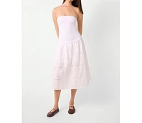 WeWoreWhat Women's Ribbed Cotton Midi Dress