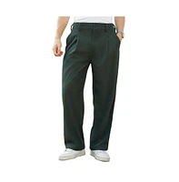 Campus Sutra Men's Emerald Green Tailored Waffle Trousers