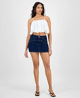 Bar Iii Women's Bubble-Hem Cropped Tank Top, Exclusively at Macy's