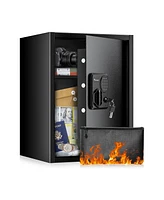 Bonsaii 1.8 Cubic Feet Security Home Safe with Digital Keypad & Fireproof Bag, Fire-Resistant Security Box for Jewelry, Cash, Guns | Fireproof Documen