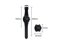 Peugeot Men's 44mm Black Sport Calendar Stitched Rubber Band Watch