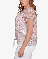 Hearts Of Palm Plus Printed Oval Textured Knit Top