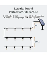 Ambience Pro Heavy Duty Solar-Powered Led Outdoor String Lights with 15 Hooks, 1W, Soft White (27 ft.)